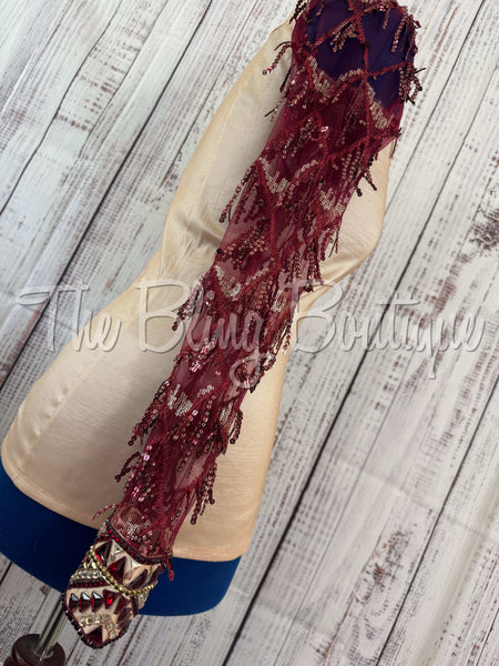 Champagne & Wine Day Shirt Set With Lace Sleeves (M)