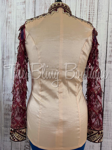 Champagne & Wine Day Shirt Set With Lace Sleeves (M)