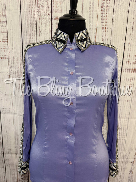 Lavender, Gunmetal, Black & White Day Shirt Set (XL)