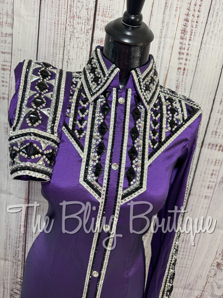 Purple, Grey, Black & White Day Shirt Set (Small)