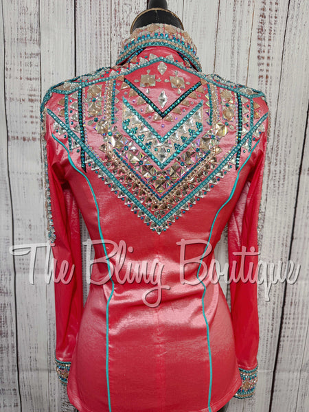 RE-ORDER Coral, Peach, Mint & Teal Day Shirt Set (Choose Your Size)
