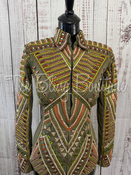 Olive Green & Copper Showmanship Jacket & Pants (XS/S)