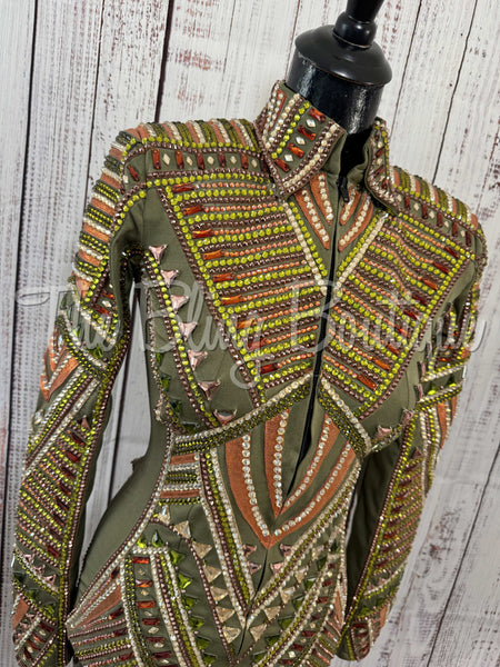 Olive Green & Copper Showmanship Jacket & Pants (XS/S)