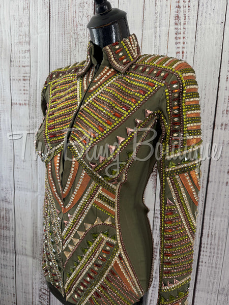 Olive Green & Copper Showmanship Jacket & Pants (XS/S)