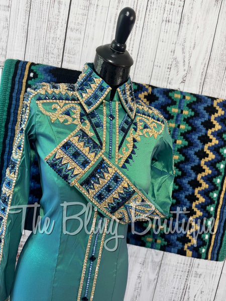 RE-ORDER Light Green, Periwinkle, Blue & Tan Day Shirt Set (Choose Your Size)