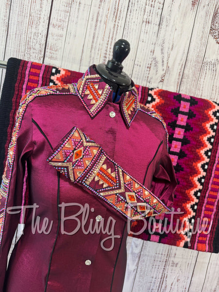 Raspberry, Fuchsia, Coral & Peach Day Shirt Set (Large)