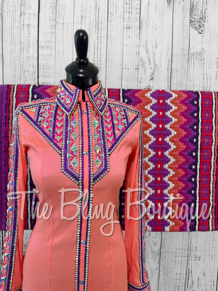 RE-ORDER Bright Coral, Purple & Berry Day Shirt Set (Choose Your Size)