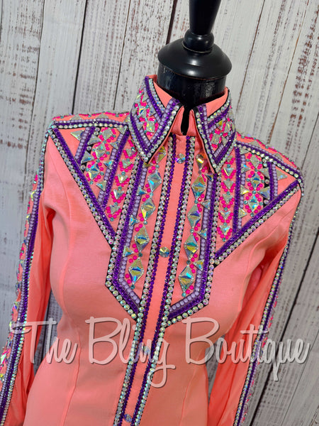 RE-ORDER Bright Coral, Purple & Berry Day Shirt Set (Choose Your Size)