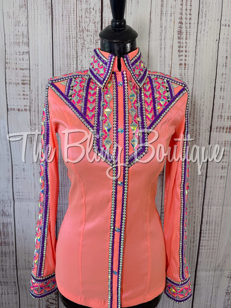 RE-ORDER Bright Coral, Purple & Berry Day Shirt Set (Choose Your Size)