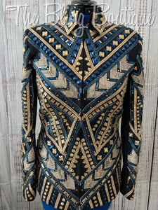 Black, Slate Blue & Tan Showmanship Jacket (L)
