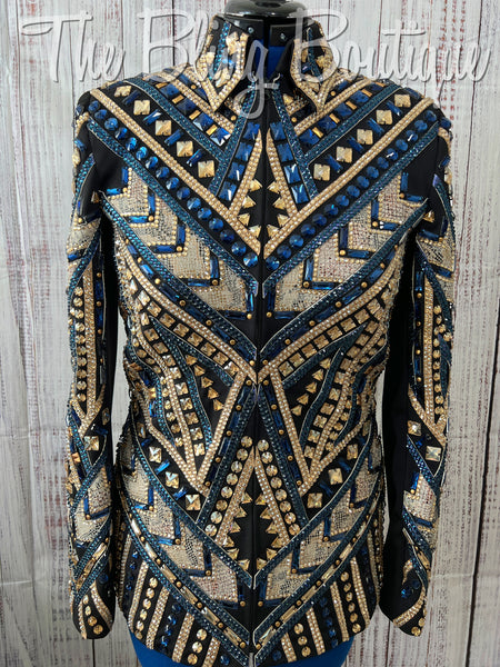 RE-ORDER Black, Slate Blue & Tan Showmanship Jacket (Choose Your Size)