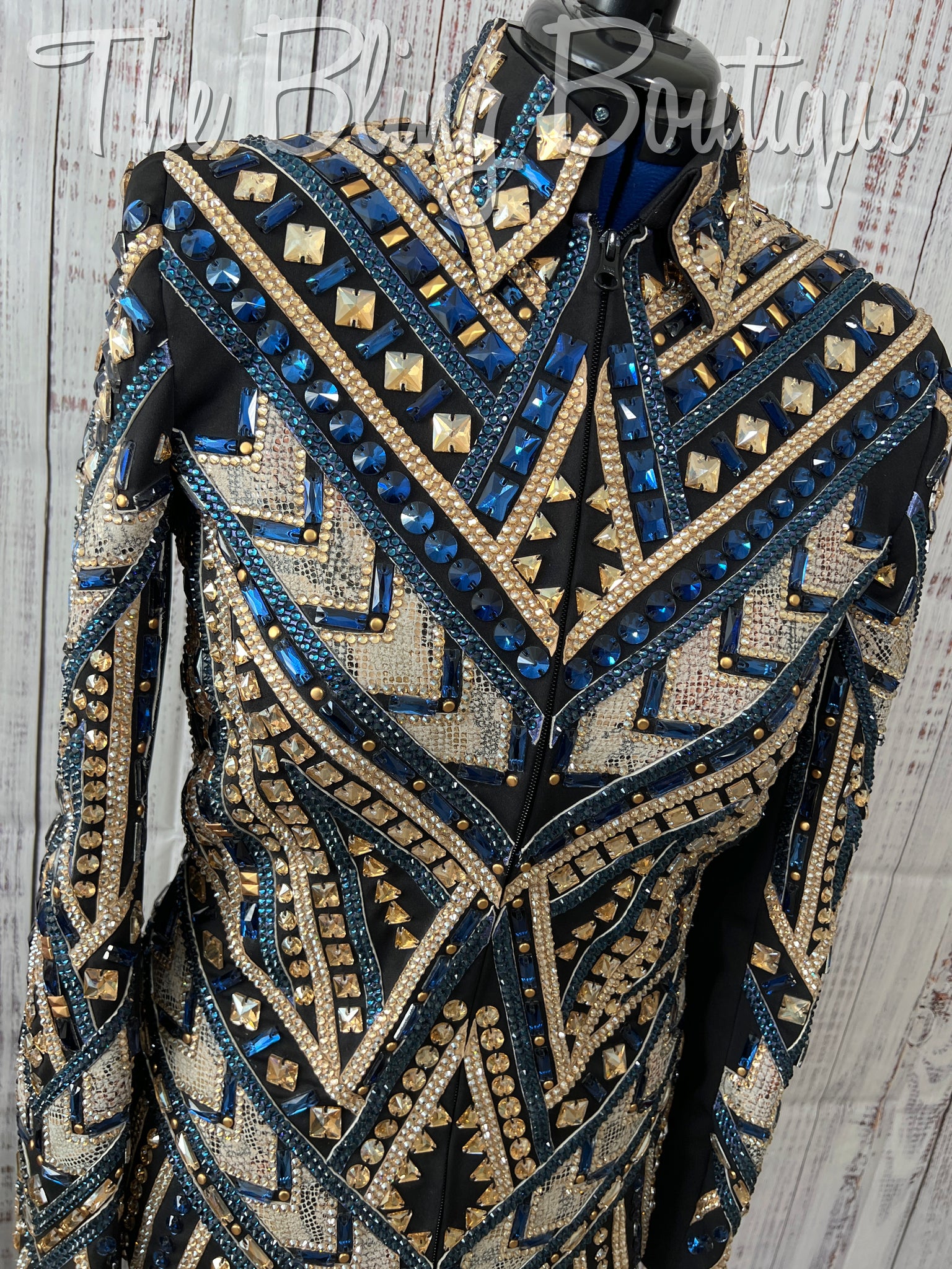 RE-ORDER Black, Slate Blue & Tan Showmanship Jacket (Choose Your Size)