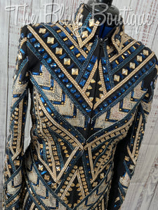 RE-ORDER Black, Slate Blue & Tan Showmanship Jacket (Choose Your Size)