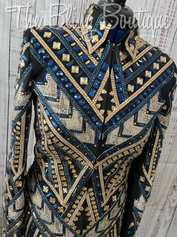 RE-ORDER Black, Slate Blue & Tan Showmanship Jacket (Choose Your Size)