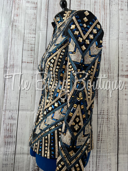 RE-ORDER Black, Slate Blue & Tan Showmanship Jacket (Choose Your Size)