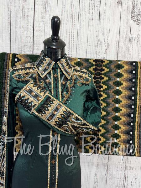 RE-ORDER Forest Green, Tan, Bronze & Charcoal Day Shirt Set (Choose Your Size)