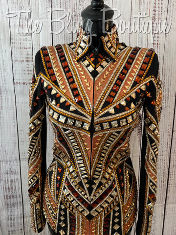 RE-ORDER Black, Copper & Tan Showmanship Jacket (Choose Your Size)