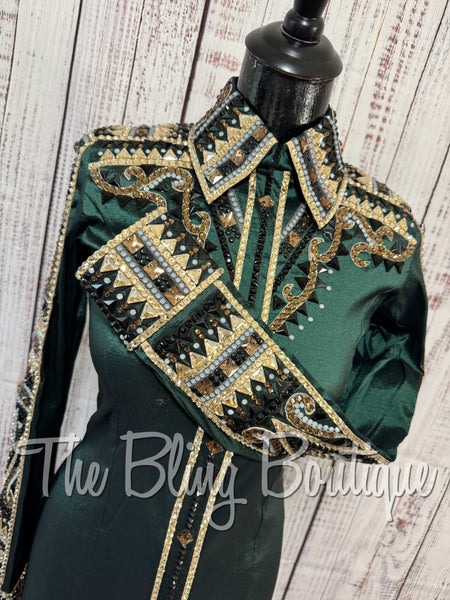 RE-ORDER Forest Green, Tan, Bronze & Charcoal Day Shirt Set (Choose Your Size)