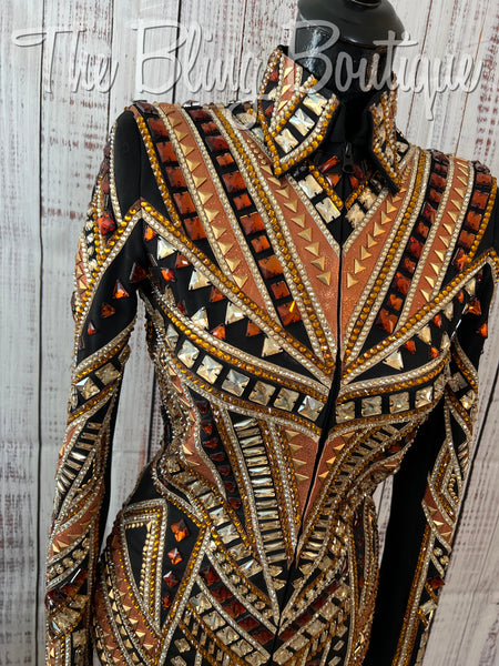 RE-ORDER Black, Copper & Tan Showmanship Jacket (Choose Your Size)