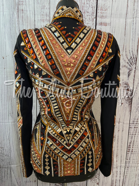 RE-ORDER Black, Copper & Tan Showmanship Jacket (Choose Your Size)