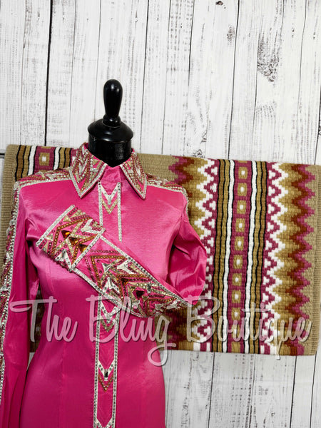 Pink, Tan, Copper & White Day Shirt Set (Small)