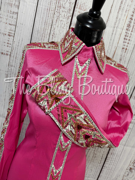 Pink, Tan, Copper & White Day Shirt Set (Small)