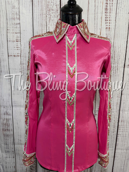 Pink, Tan, Copper & White Day Shirt Set (Small)