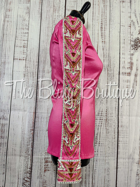 Pink, Tan, Copper & White Day Shirt Set (Small)