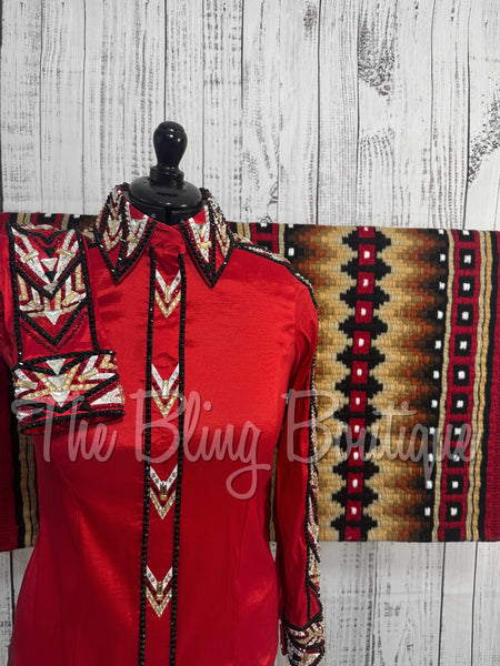 Red, Tan & Black Day Shirt Set (M/L)