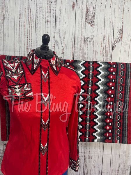 Red, Black & Grey Day Shirt Set (M/L)