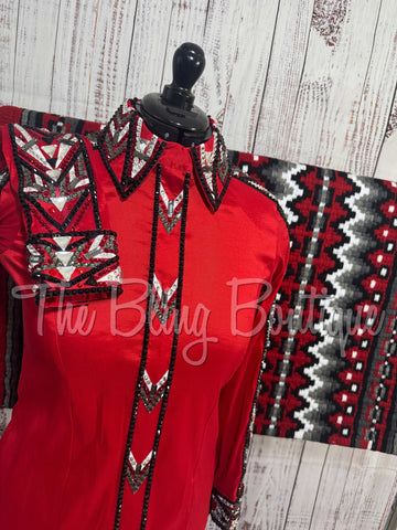 Red, Black & Grey Day Shirt Set (M/L)