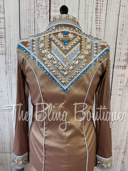 Mocha, Periwinkle, Blue & Tan Day Shirt Set (Large)