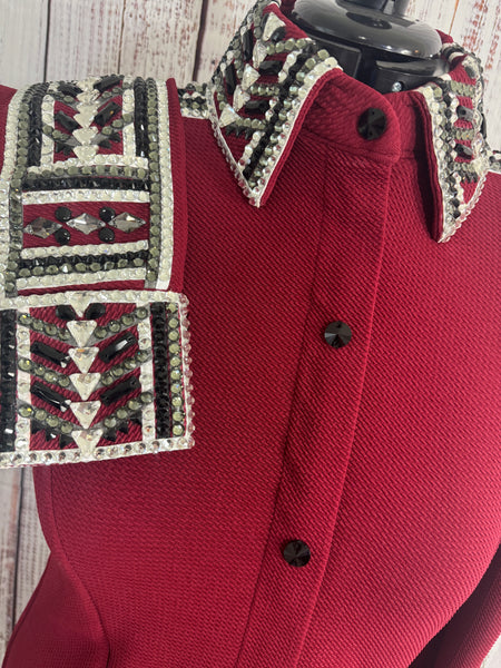 Brick Red, Black & Grey Day Shirt Set (L)