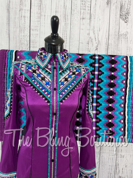 Grape, Turquoise & Teal Day Shirt Set (XS/S)