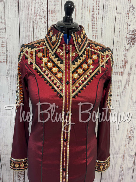 Burgundy, Tan, Copper & Black Day Shirt Set (Large)