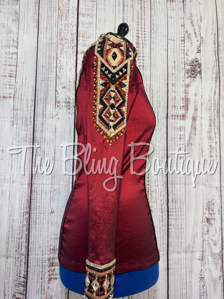 Burgundy, Tan, Copper & Black Day Shirt Set (Large)
