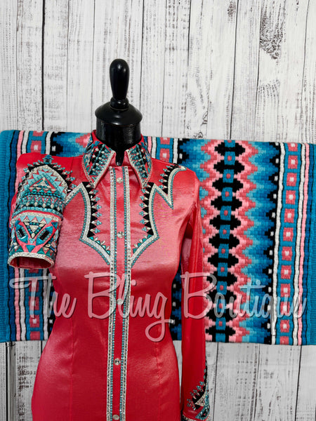 Coral & Turquoise Day Shirt Set (Small)