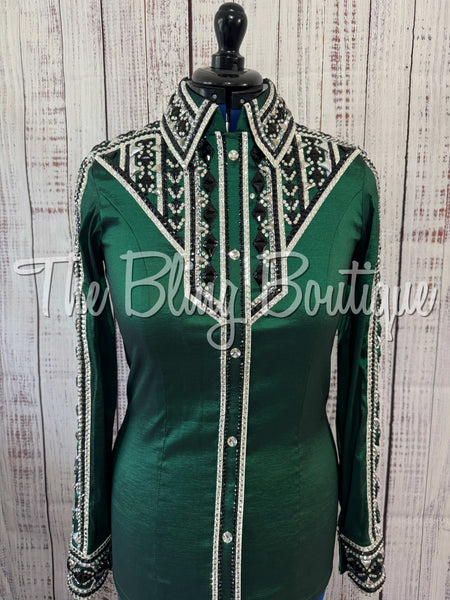 Forest Green, Black & White Day Shirt Set (Medium)