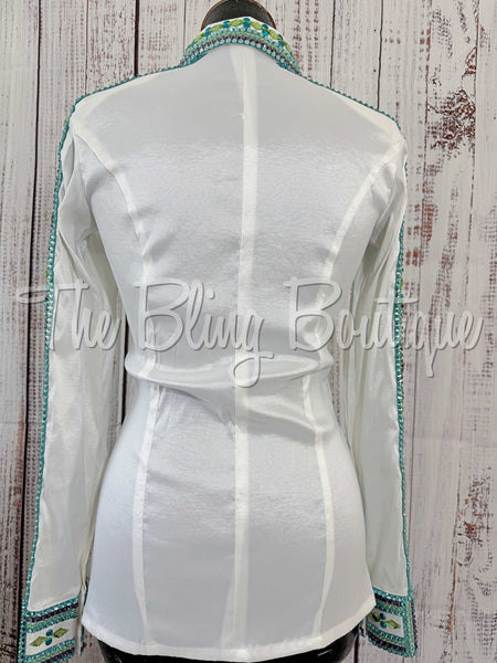 White, Mint, Purple & Turquoise Day Shirt Set (S)