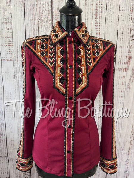 Wine, Copper, Tan & Black Day Shirt Set (XS/S)