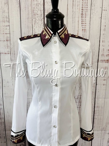 White, Plum, Tan & Black Day Shirt Set (XS/S)