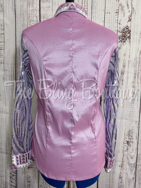 Lilac & Berry Day Shirt Set With Sheer Sleeves (XL)