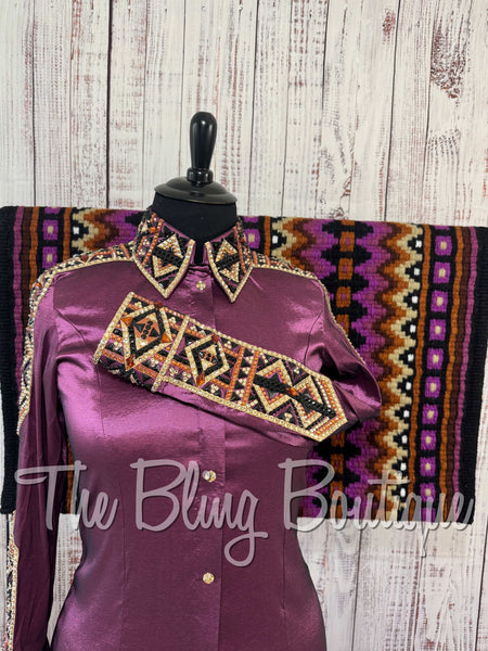 Plum, Copper, Tan & Black Day Shirt Set (XL)
