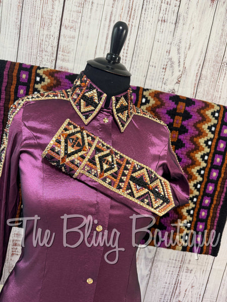 Plum, Copper, Tan & Black Day Shirt Set (XL)