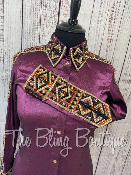 Plum, Copper, Tan & Black Day Shirt Set (XL)