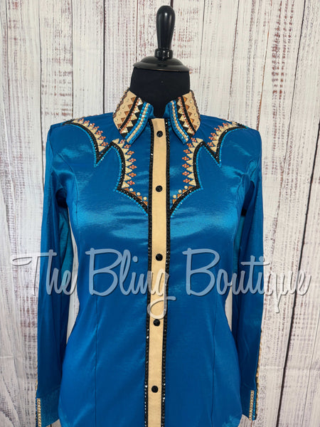Dark Turquoise, Tan & Black Day Shirt Set (2XL)