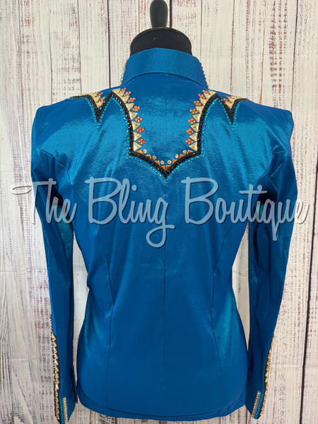 Dark Turquoise, Tan & Black Day Shirt Set (2XL)
