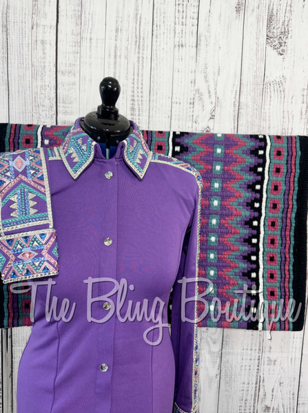 Pastel Purple, Pink & Aqua Day Shirt Set (Medium)