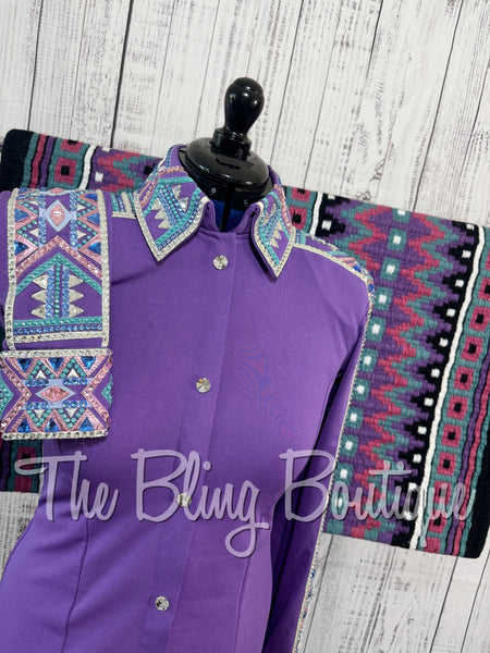 Pastel Purple, Pink & Aqua Day Shirt Set (Medium)