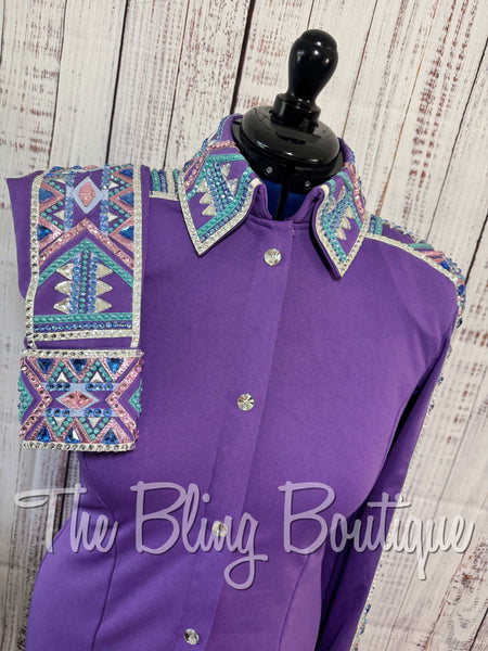 Pastel Purple, Pink & Aqua Day Shirt Set (Medium)